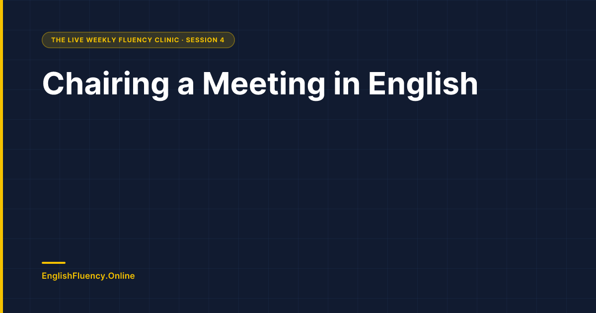 Chairing a Meeting in English
